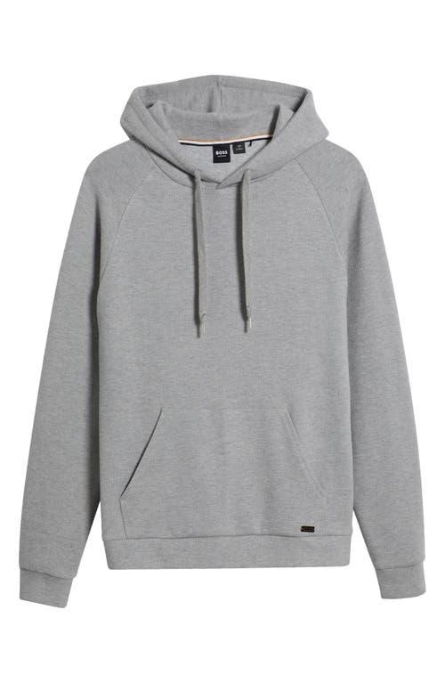 Shop Hugo Boss Boss Cotton Blend Lounge Hoodie In Medium Grey