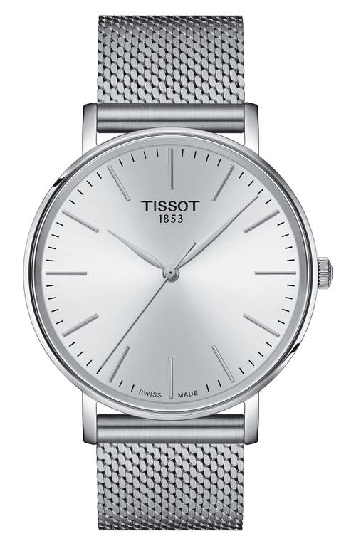 Tissot Everytime Mesh Strap Watch, 40mm in Grey at Nordstrom, Size 40 Mm