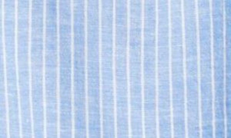Shop Beachlunchlounge Ana Stripe Linen & Cotton Top In Vista Blue