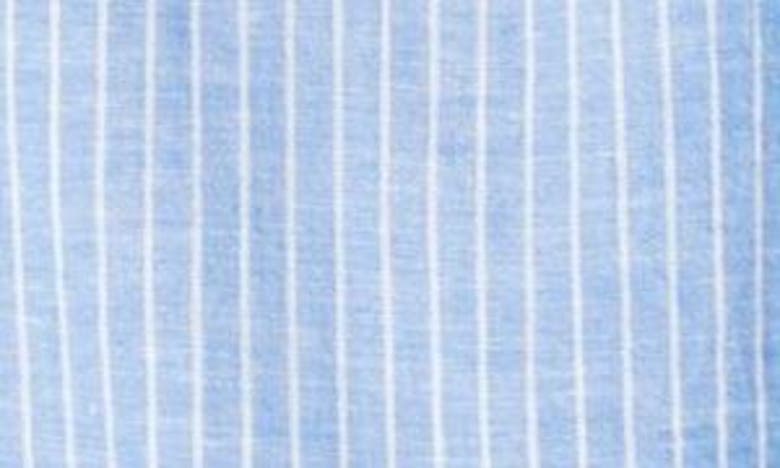 Beachlunchlounge Ana Stripe Linen & Cotton Top In Vista Blue