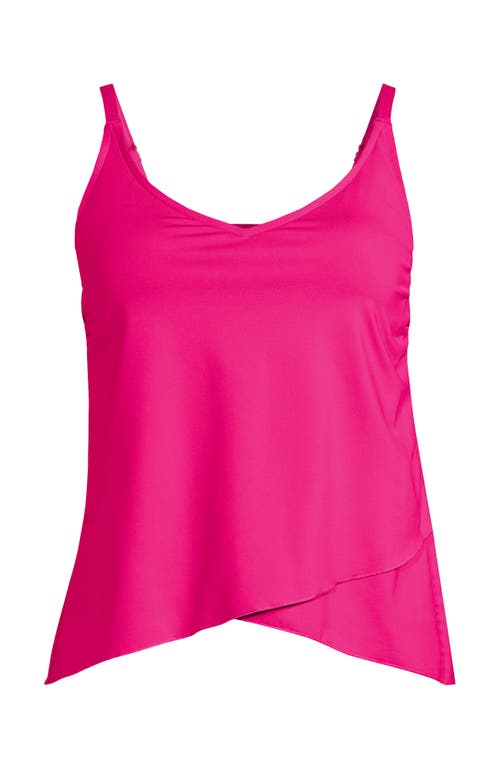 Shop Lands' End Chlorine Resistant Tulip Hem Tankini Swimsuit Top In Prism Pink