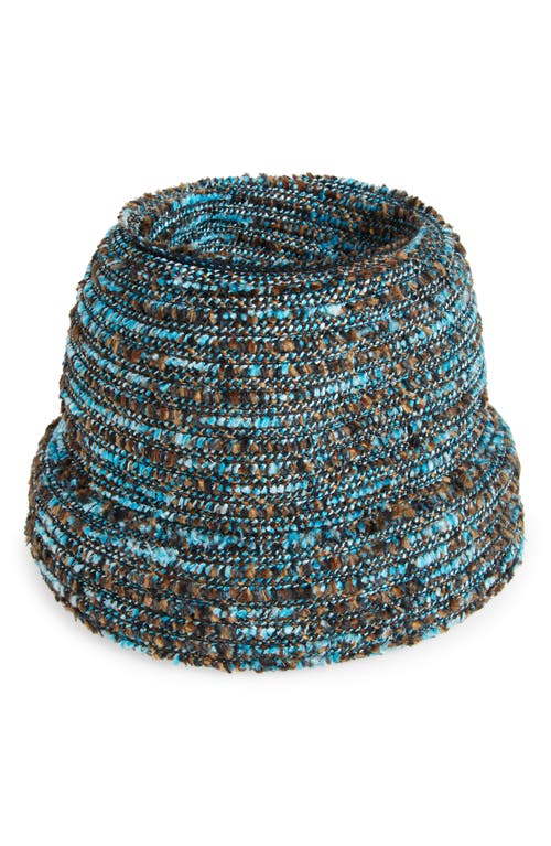 Shop Esenshel Cuffed Tweed Beanie In Blue