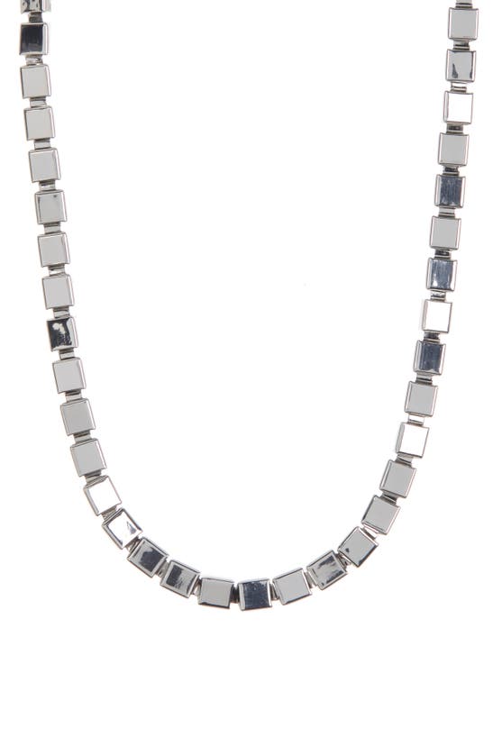 Abound Metal Cubed Beaded Necklace In Silver