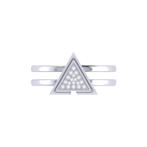 Luvmyjewelry On Point Triangle Diamond Ring In Sterling Silver In Silver