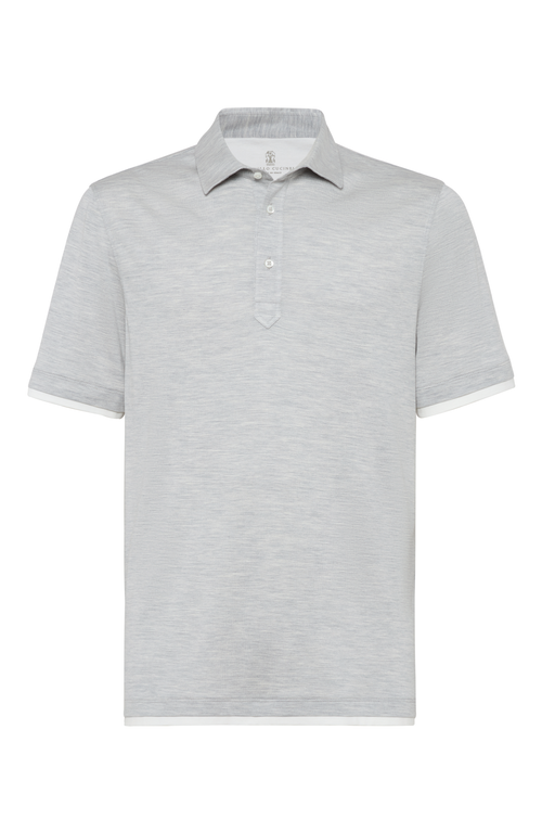 Shop Brunello Cucinelli Jersey Polo Shirt In Pearl Grey