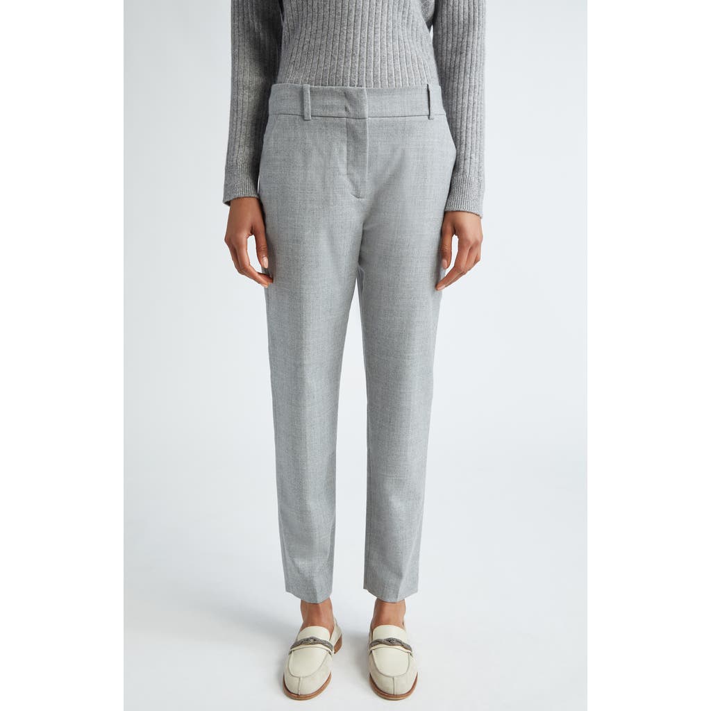 Eleventy Tapered Virgin Wool Blend Pants In Grey