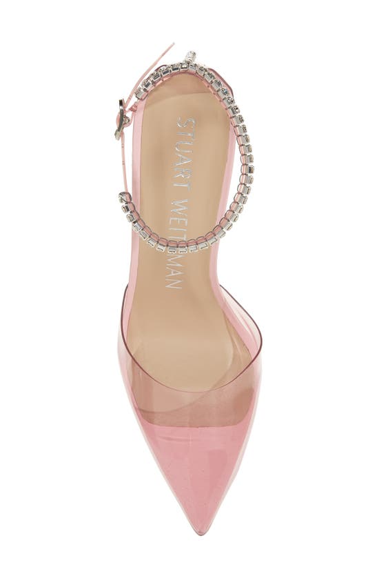 Stuart Weitzman Glam 100 Strap Pump In Light Pink/ Cotton Ca