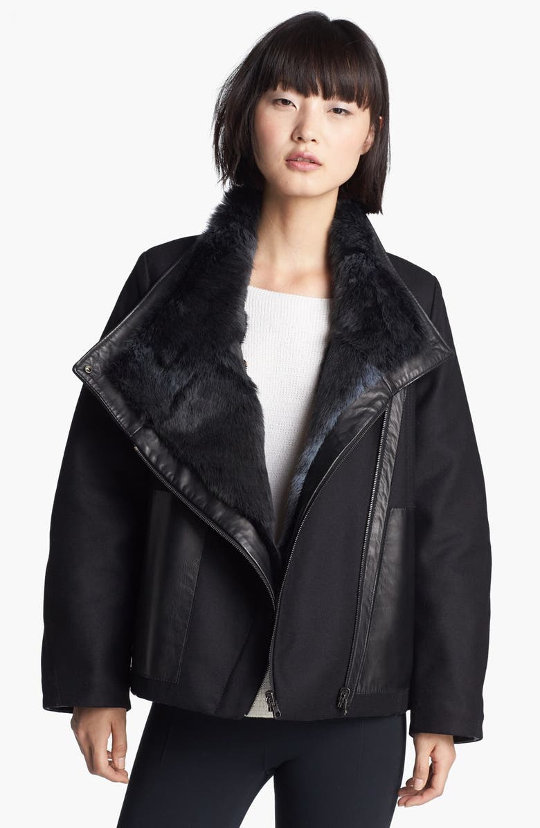Helmut Lang Reversible Felt & Genuine Fur Jacket | Nordstrom