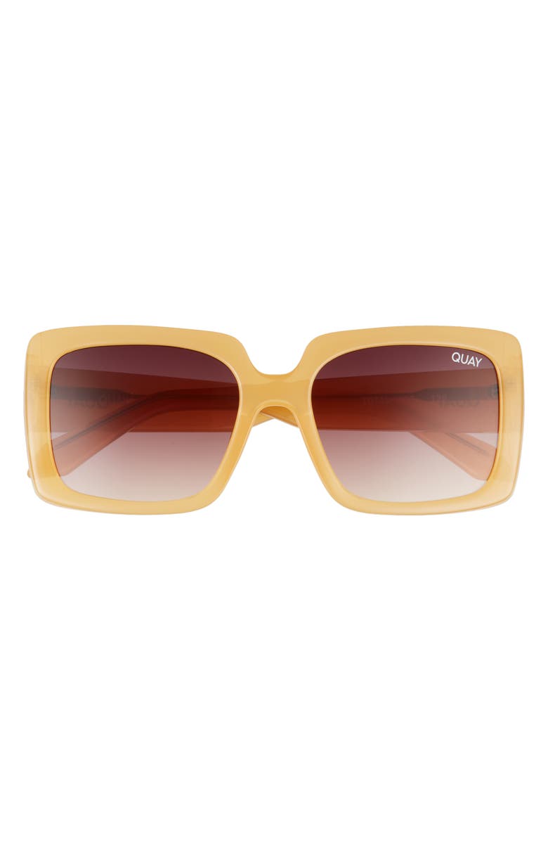 QUAY AUSTRALIA x Paris Total Vibe 54mm Square Sunglasses, Main, color, YELLOW / BROWN YELLOW