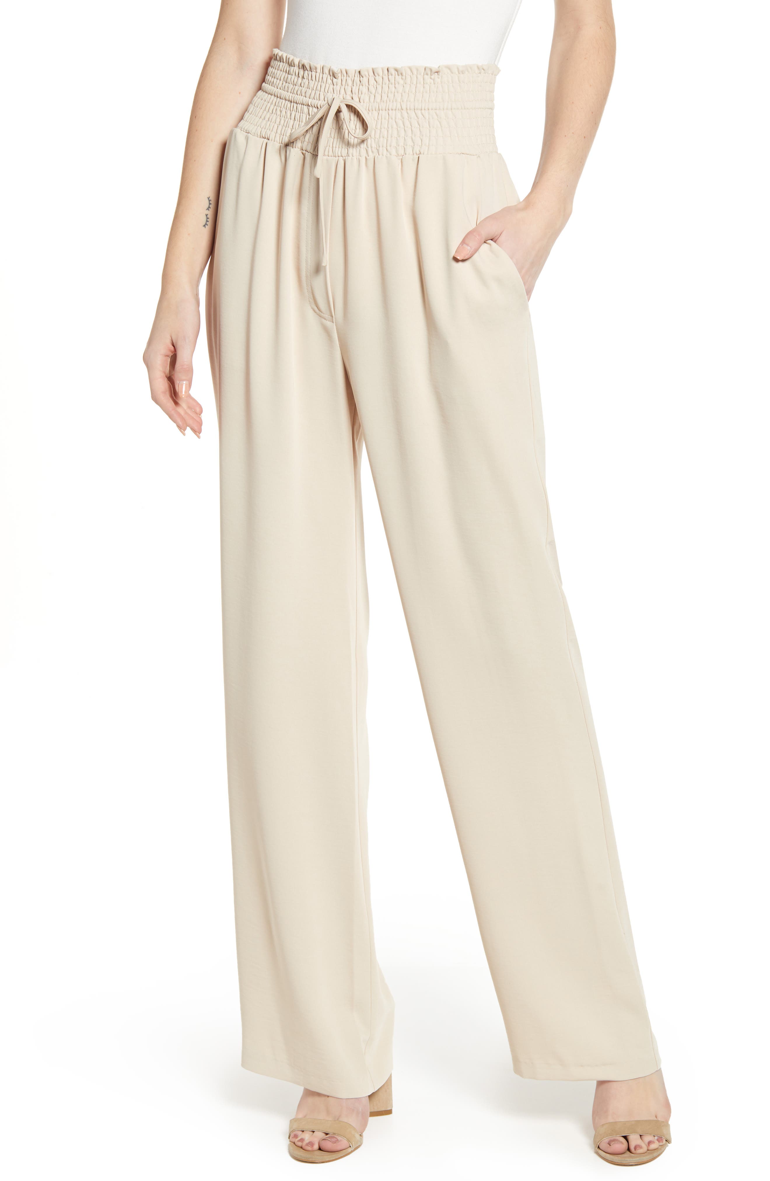 Women's WAYF Jenner Smock Waist Drawstring Pants Women's WAYF Jenner Smock Waist Drawstring Pants