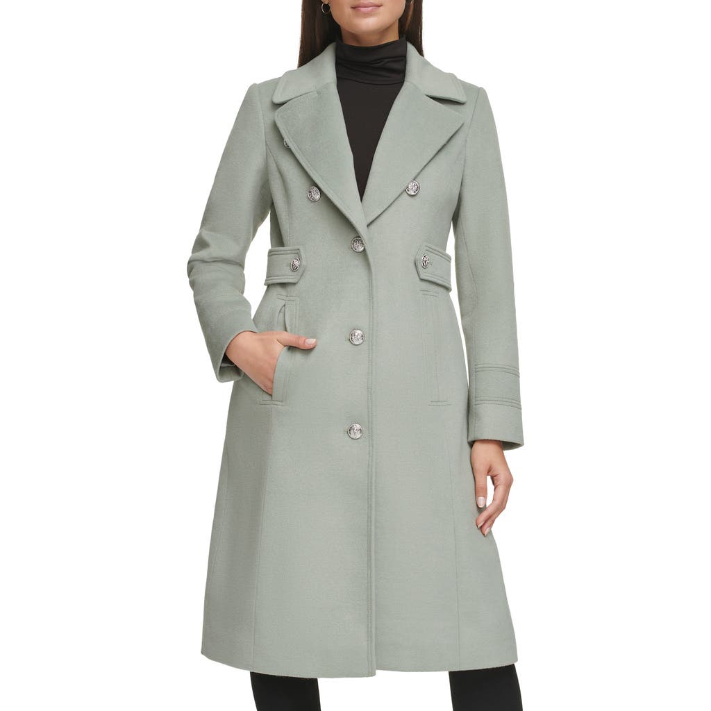Kenneth Cole New York Notch Lapel Military Coat In Sage