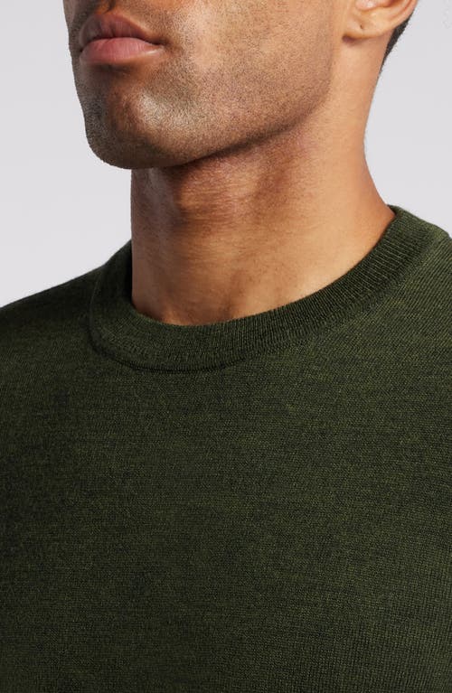 Shop Nordstrom Washable Merino Crewneck Sweater In Green Depths