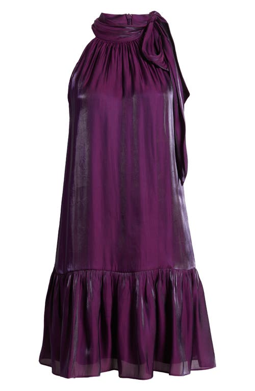 Shop Anne Klein Bow Accent Tiered Dress In Purple Bloom (y25)