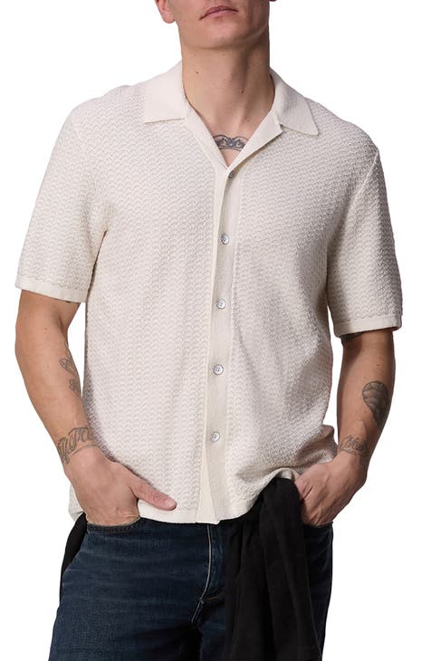 Avery Jacquard Knit Camp Shirt