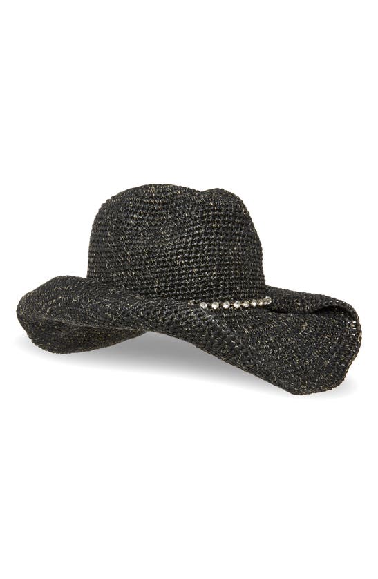 Steve Madden Aina Lurex Western Hat In Black | ModeSens