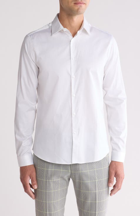 Slim Fit Sateen Button-Up Shirt