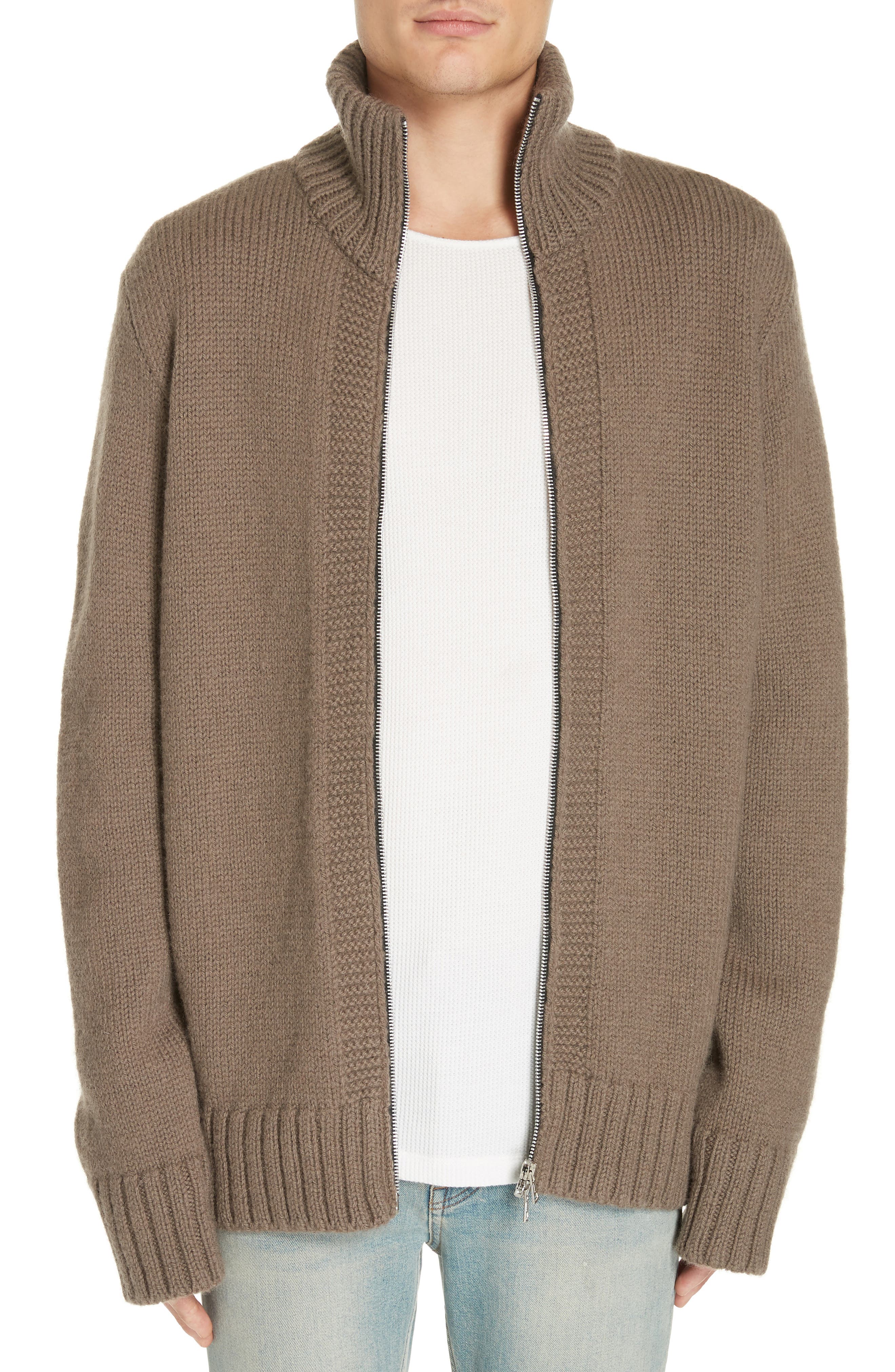 funnel neck zip sweater