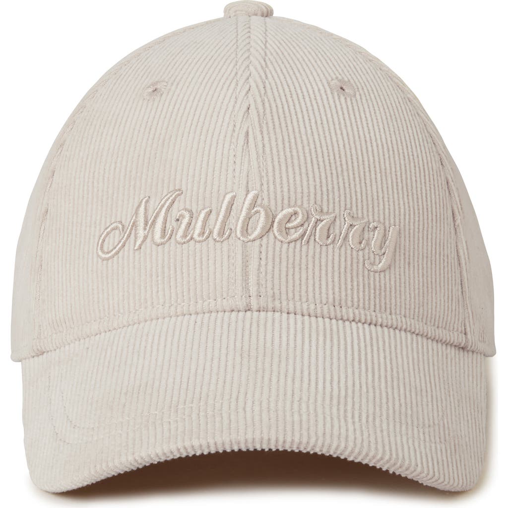Mulberry Corduroy Baseball Cap In Chalk
