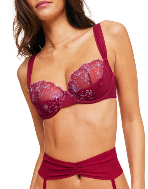 Adore Me Sofia Contour Demi Bra In Dark Red