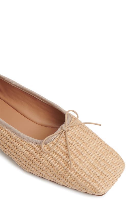 Mansur Gavriel Square Toe Ballerina In Natural