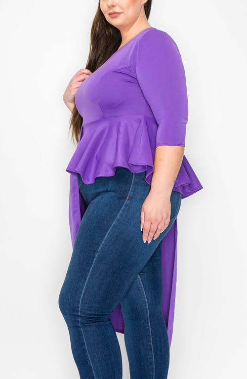 Shop L I V D Sanctuary Asymmetric Peplum Top In Purple