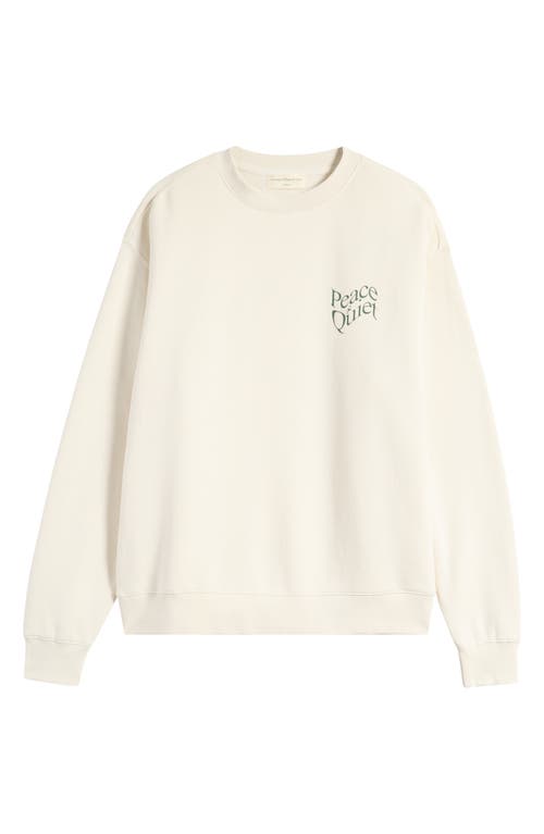 Shop Museum Of Peace And Quiet Museum Of Peace & Quiet Warped Cotton Graphic Sweatshirt In Bone