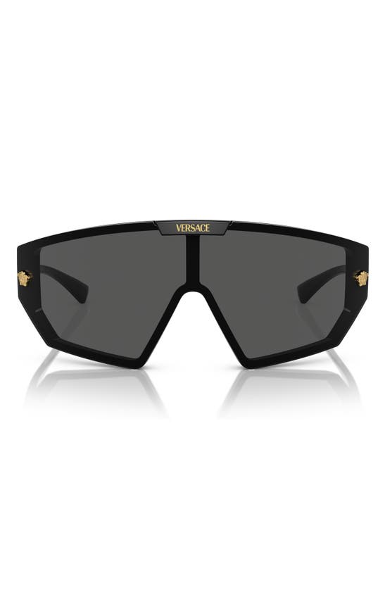 Shop Versace 47mm Irregular Mask Sunglasses In Black