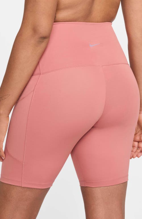 Shop Nike Dri-fit One High Waist 8-inch Maternity Biker Shorts In Canyon Pink