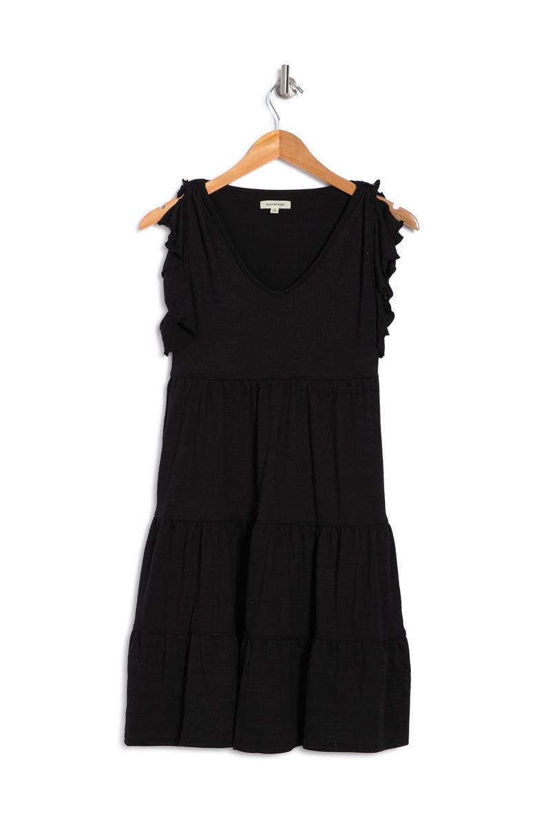 MAX STUDIO Ruffle Cap Sleeve Tiered Jersey Babydoll Dress | Nordstromrack