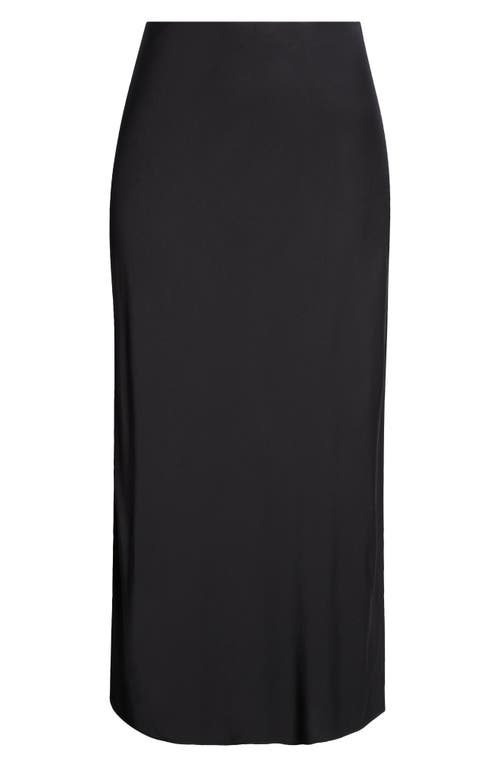 Bella Dahl Side Slit Bias Satin Maxi Skirt In Black