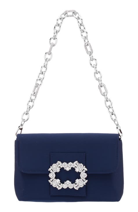 Royal Blue Velvet Crystal Mini Wedding Clutch, Statement Bag, Evening Clutch, Wedding Clutch, Bridal Bag, Blue Cross Body Bag
