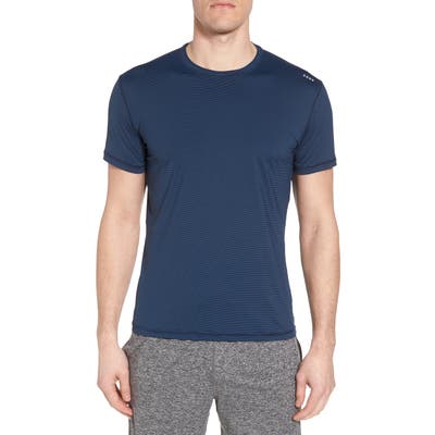Sodo Lightweight Micro-Stripe Workout T-Shirt, Metallic