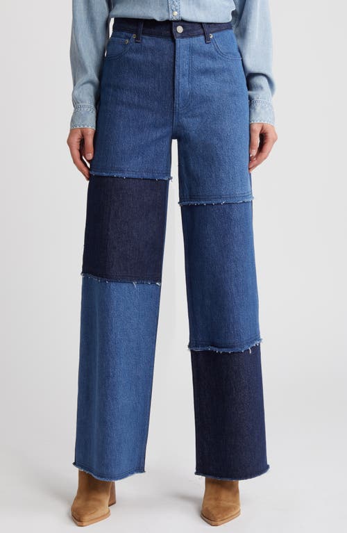 Shop Rails The Getty Patchwork High Waist Jeans In Indigo Patchwork