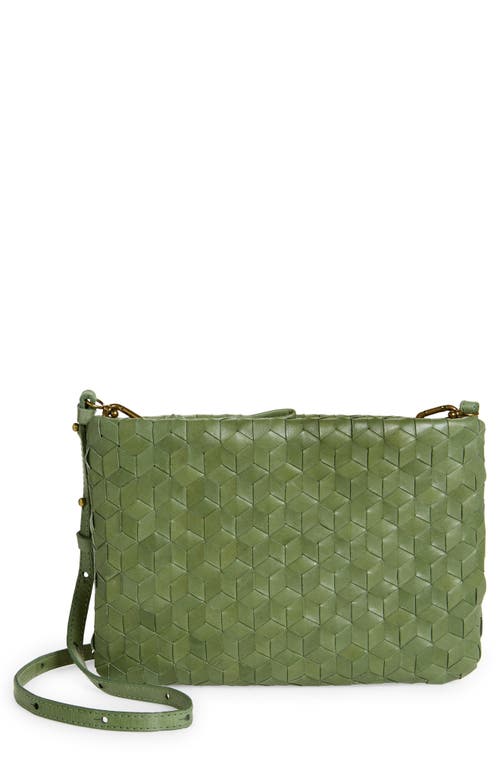 NWT Madwell Leather woven crossbody cheapest Sweet Basil Color