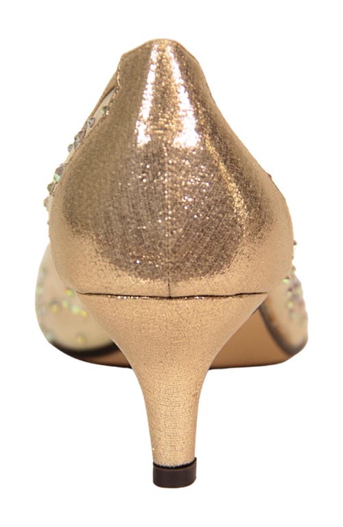 Lady Couture Rhinestone Kitten Heel Pump In Champagne