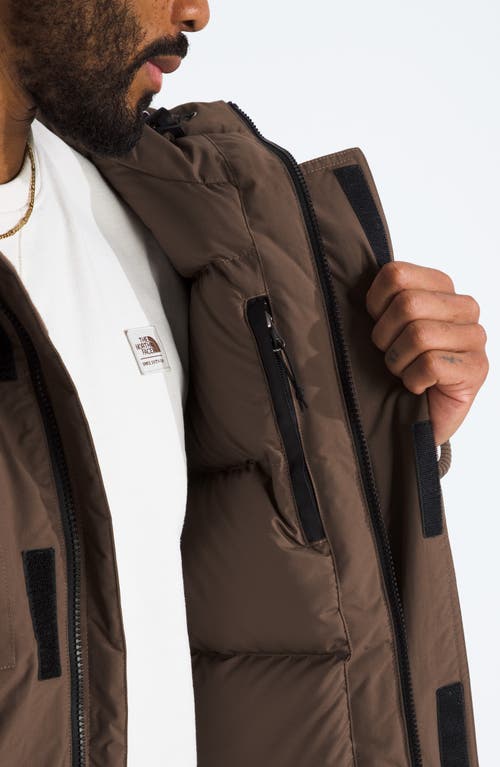 Shop The North Face Mcmurdo Water Repellent 600 Fill Power Down Parka With Faux Fur Trim In Smokey Brown