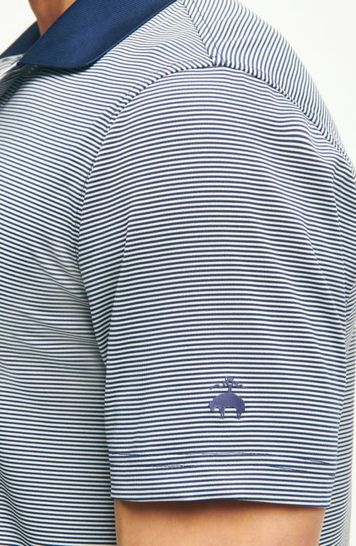 Brooks Brothers Microstripe Performance Golf Polo In Navy