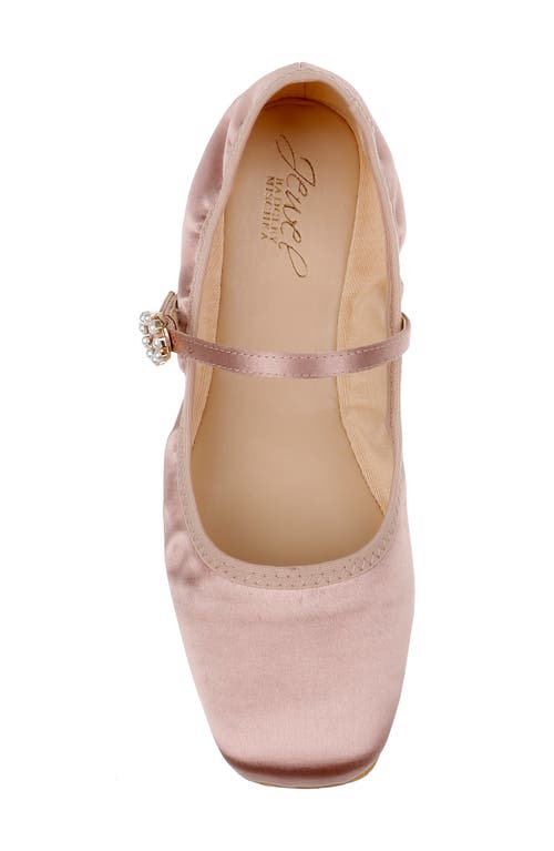 Shop Jewel Badgley Mischka Kaya Mary Jane Flat In Blush Satin