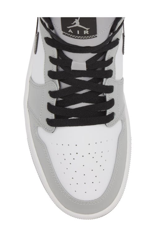 Shop Jordan Air  1 Mid Sneaker In Black/iron Grey/white