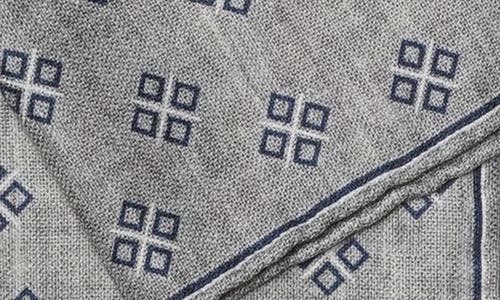 Jack Victor Riverview Reversible Silk Pocket Square In Grey