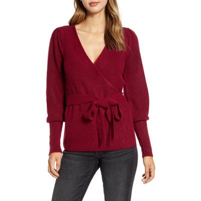 Rachel Parcell Wrap Cardigan, Burgundy