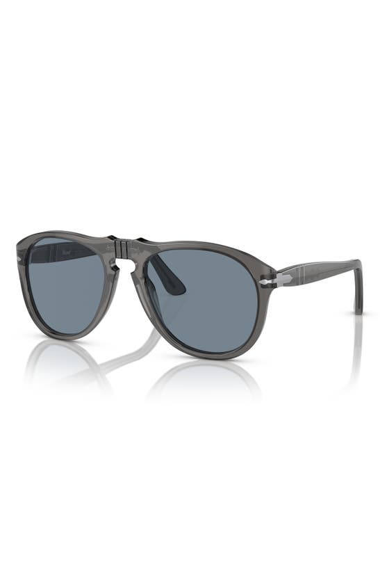 Shop Persol 54mm Pilot Sunglasses In Transparent Grey