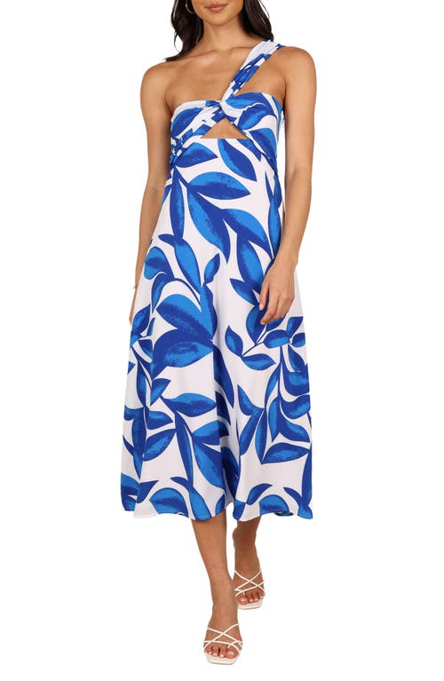 Petal And Pup Petal & Pup Freddie Cutout One-shoulder Midi Dress In Blue