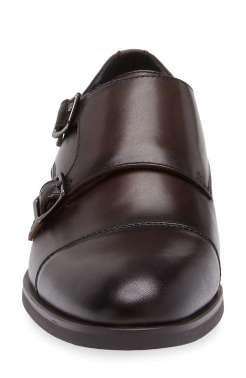 Nordstrom Edison Double Monk Strap Shoe In Brown Clove