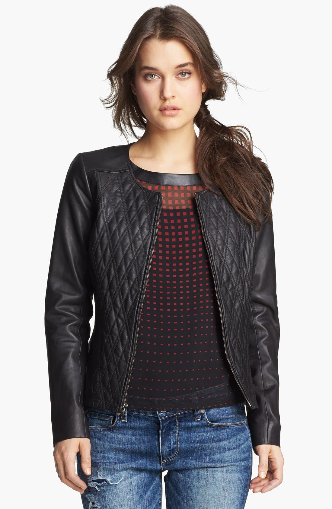 Hinge® Quilted Leather Jacket Nordstrom