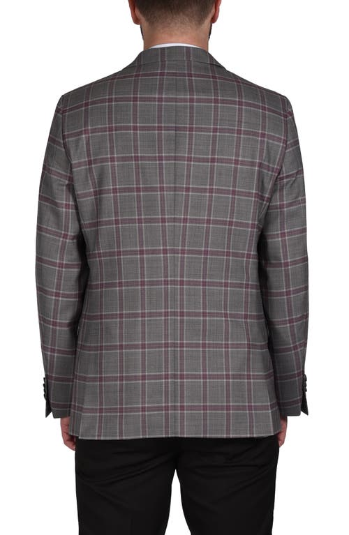 Cricketeer Plaid Wool Blend Blazer In Grey