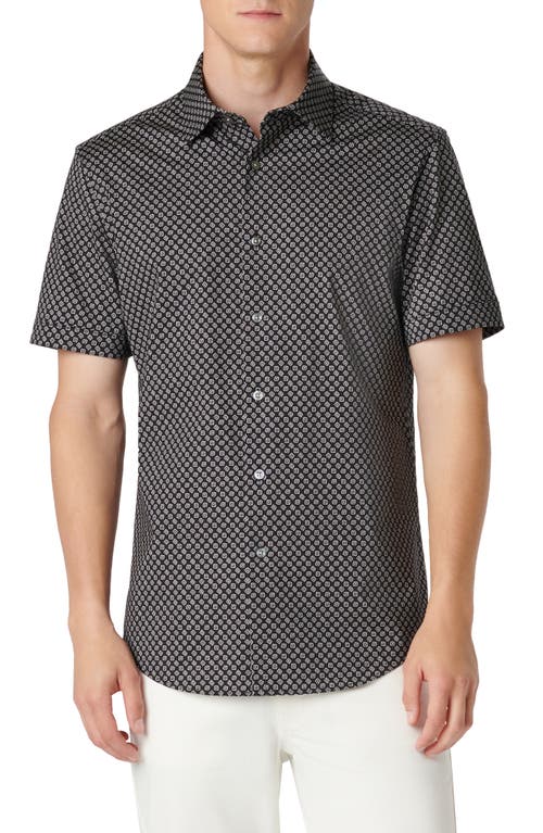 Bugatchi Miles OoohCotton Geometric Short Sleeve Button-Up Shirt at Nordstrom