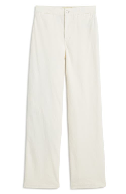 Shop Madewell The Emmett Wide Leg Full Length Corduroy Pants: Welt Pocket Edition In Winter White