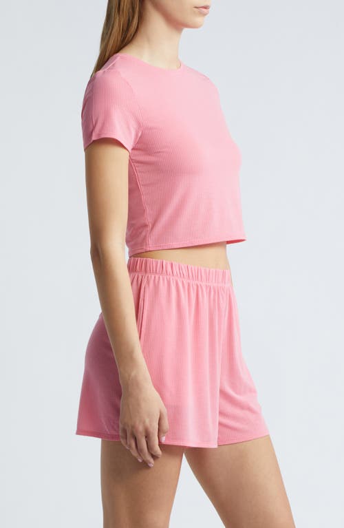 Shop Open Edit Dreamy Rib Baby T-shirt In Pink Ginger