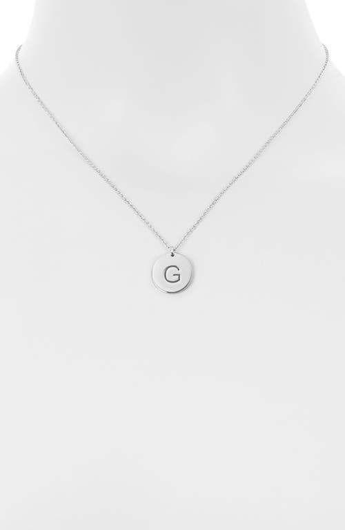 Meshmerise Initial Disc Pendant Necklace In White-g